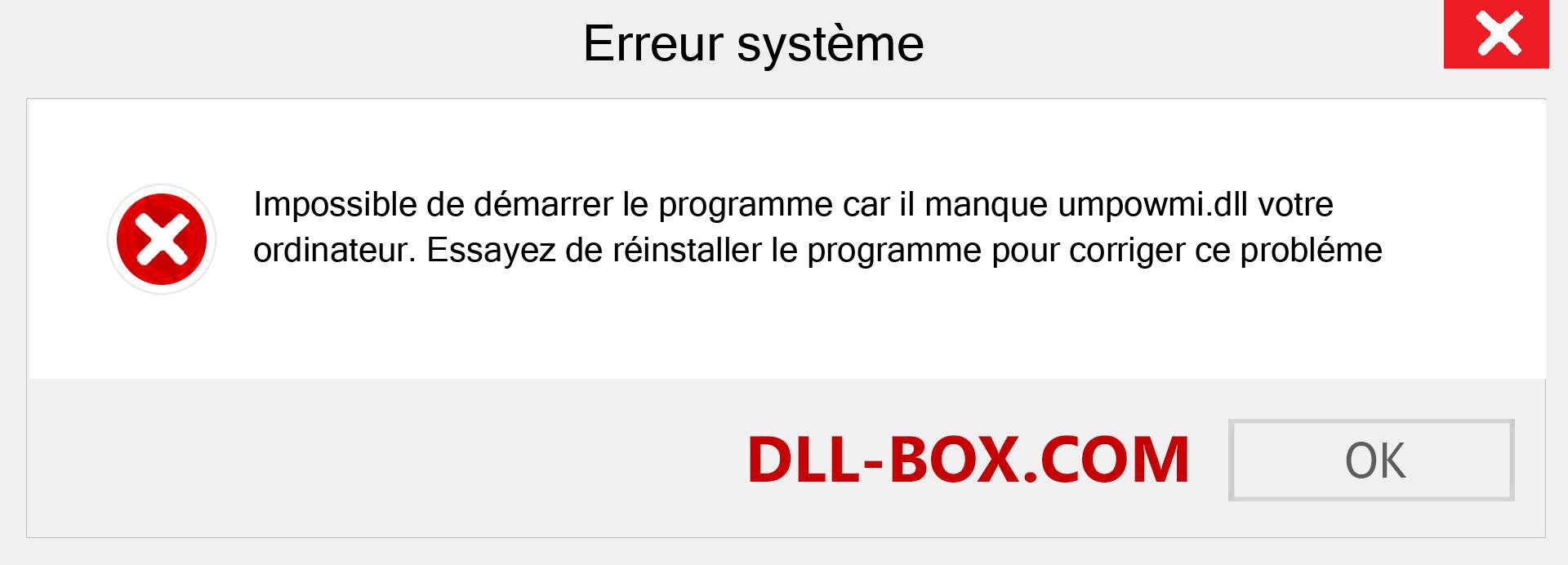 Le fichier umpowmi.dll est manquant ?. Télécharger pour Windows 7, 8, 10 - Correction de l'erreur manquante umpowmi dll sur Windows, photos, images